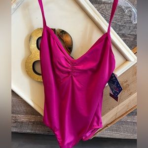 Motionwear pinch front camisole leotard